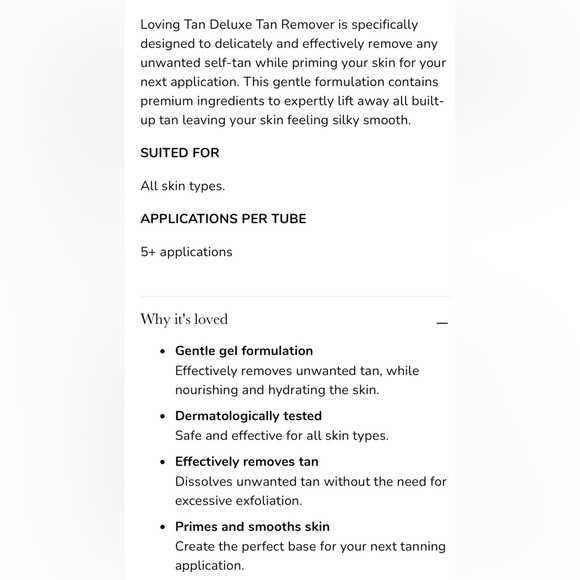 Loving Tan Deluxe Tan remover Full bottle never used - Picture 2 of 4